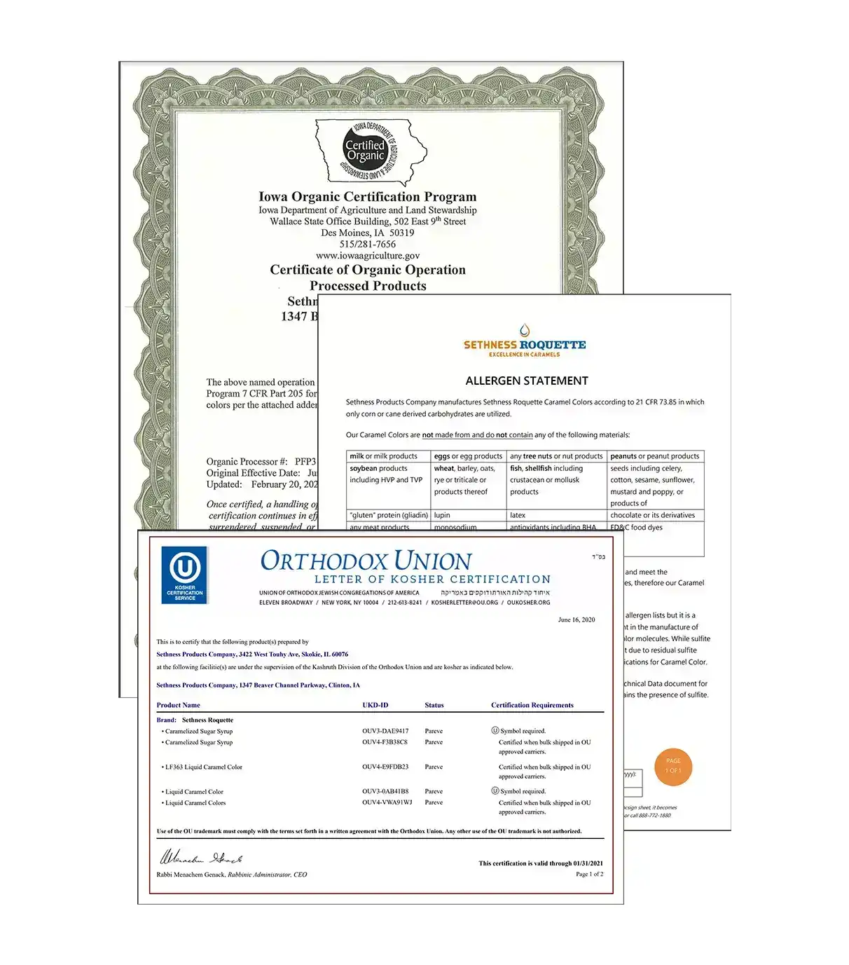 General Statements & Certificates